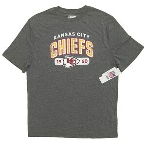 Kansas City Chiefs Shirt Mens Medium Gray NFL Football Team Apparel 1960 Tee NWT